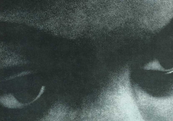 A close-up detail of Nina Simone's eyes
