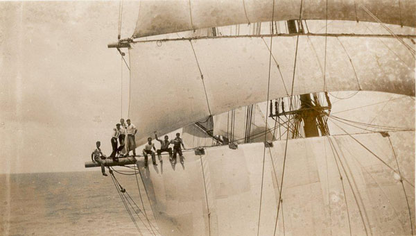 Part of the crew on board Claudia of Marstal in the 1920s.