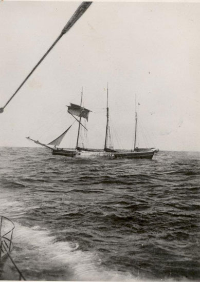 Schooner 'Hydra' of Marstal during the First World War.
