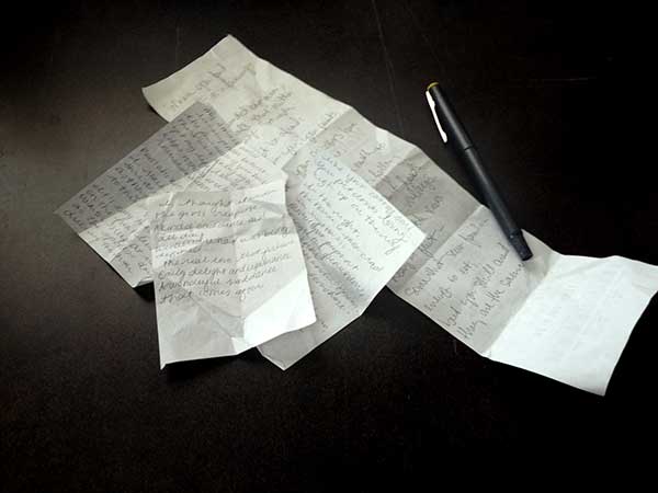 Poetry written on receipts