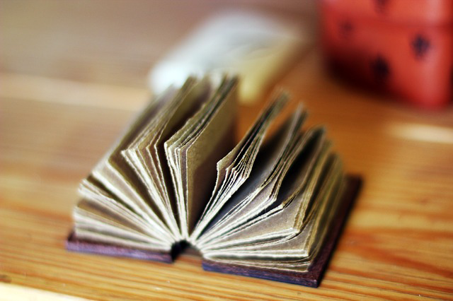 Book folded open