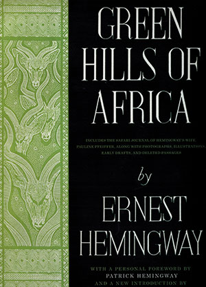The cover to Green Hills of Africa by Ernest Hemingway