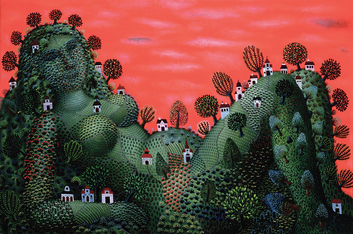Tamas Galambos, Summer, 1981, oil on canvas. A detail from Galambos’s painting also appears on the cover of García Marquez’s One Hundred Years of Solitude reprinted by Penguin London in 2000. 