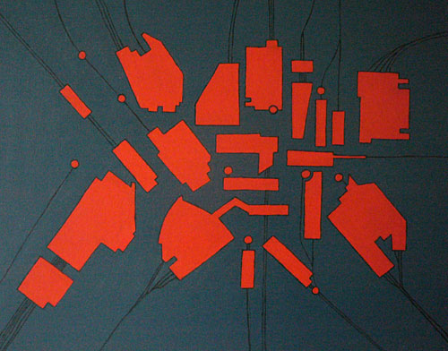 Edita Pecotic, Frightened Stations Gathered Together for Mutual Support (2002), acrylic on canvas, <a href="www.editapecotic.com">www.editapecotic.com</a>