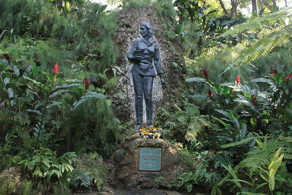 A garden surrounds the memorial to Celia Sánchez in Cuba