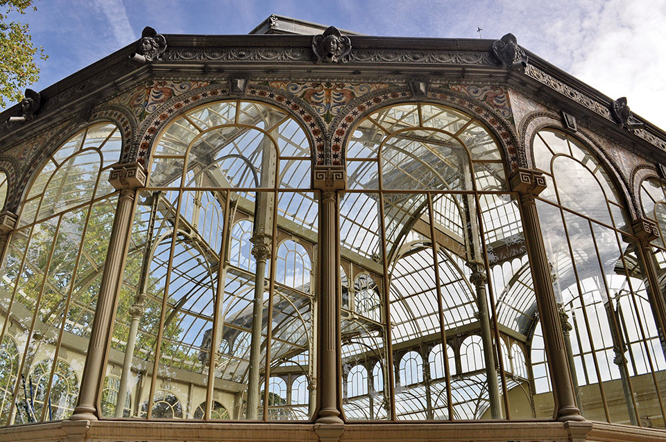 The Palacio Cristal in Madrid, a building made almost entirely of windows