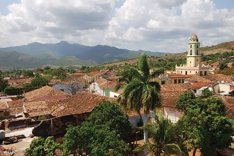An aerial shot of Trinidad, Cuba