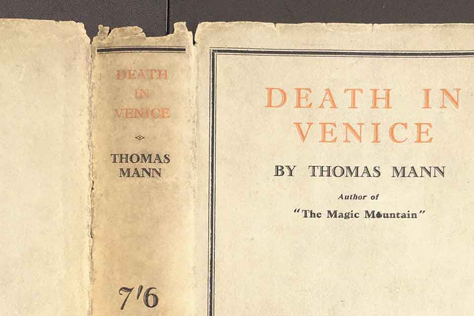 The cover to Thomas Mann's book Death in Venice