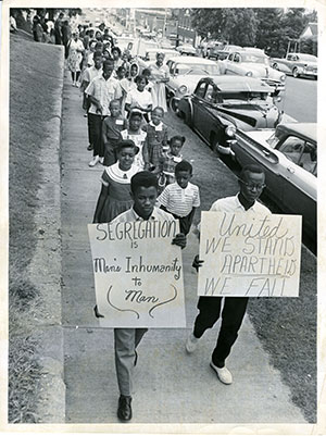 A group of civil rights activists marching
