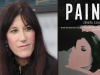 A photo of author Zeruya Shalev juxtaposed against the cover to her book Pain