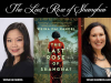 A triptych featuring a photograph of author Weina Dai Randel, the cover to her book The Last Rose of Shanghai, and a photo of interviewer Susan Blumberg-Kason