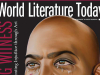 A crop of the cover to the September 2022. Text reads World Literature Today. The image is of the top half of a dark skinned man's face with tears coming out of his eyes.