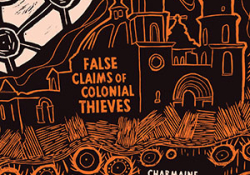 The cover to False Claims of Colonial Thieves by Charmaine Papertalk Green & John Kinsella