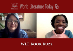 A screen capture from the fourth episode of WLT Book Buzz, featuring hosts Laura Hernandez and Bunmi Ishiola