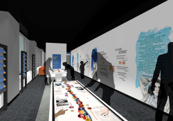 Interior rendering of the American Writers Museum in Chicago.