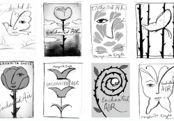 Eight cover design sketches by Edel Rodriguez for Margarita Engle's Enchanted Air