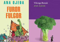 The covers to Ana Ojeda's books Furor Fulgor and Vikinga Bonsai
