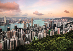 A panoramic shot of Hong Kong