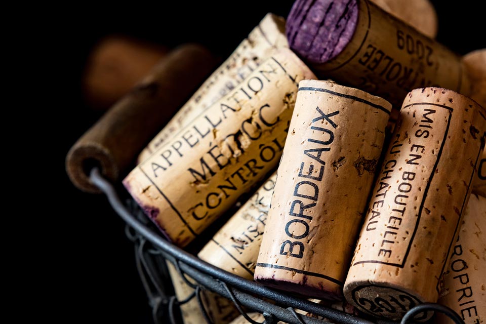 A photograph of wine corks