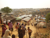 A shot from from a hill near Kukupalong refugee camp near Cox’s Bazaar, Bangladesh of refugees streaming in and out of the camp