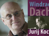 A photograph of Jurij Koch juxtaposed with the cover to his book Windrad auf dem Dach
