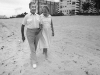 Dick Francis and wife, Mary, stroll along the beach in Fort Lauderdale, Florida.