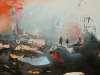 Marcus Jansen, When the Cowboys Came, 2012, mixed media on canvas. llustration: Artist Rights Society, (ARS) New York   VG Bild-Kunst, Bonn   Courtesy: Unit A Studio and Residency