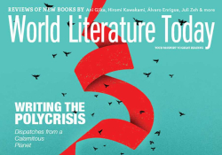A crop of the March 2024 cover to WLT: Headline Reads - Writing the Polycrisis