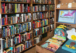 A photograph of the interior of Green Feather books