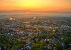 An aerial photograph of Brandon, Manitoba