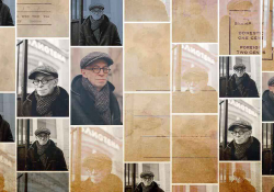 Photograph of Lev Rubinstein in a collage effect