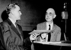 George Lynn Cross (left) interviewing Roy Temple House