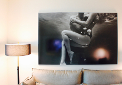 Photo print in a living room
