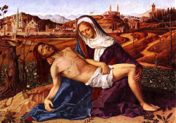 Giovanni Bellini, Pietà (1505), oil on wood, 65 x 90 cm, Gallerie dell’Accademia, Venice