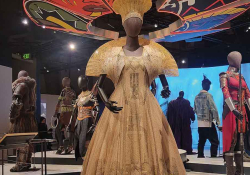 A photograph of the Afrofuturism display referenced in the article below.